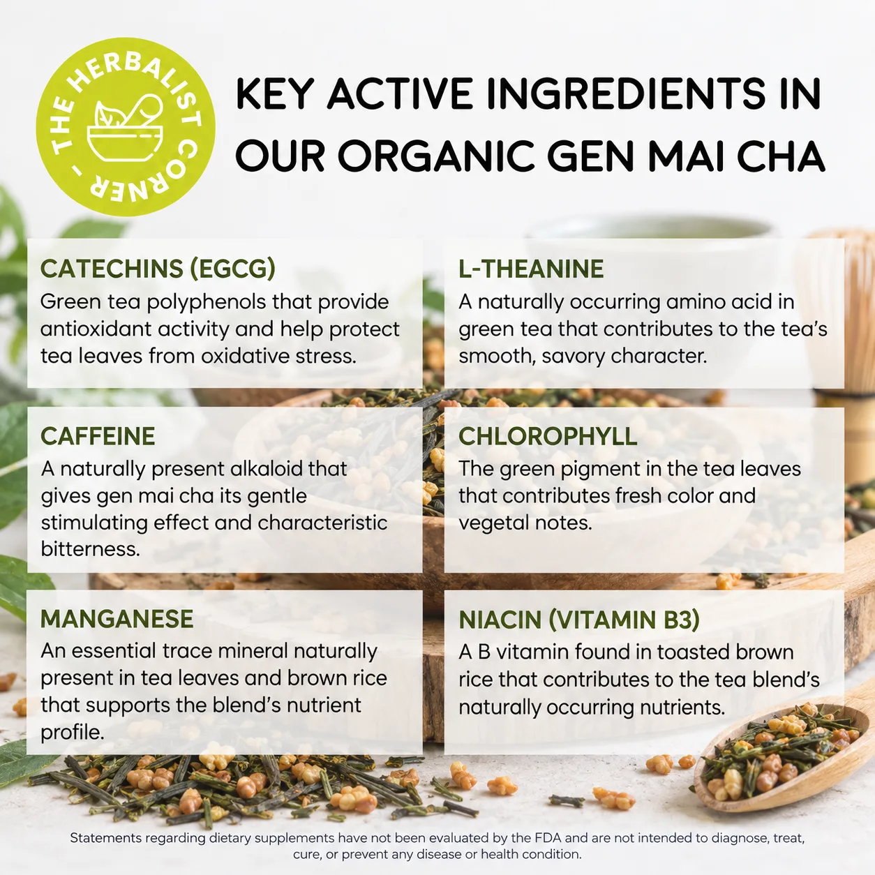 organic gen mai cha key ingredients