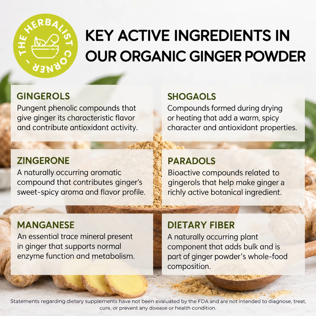 organic ginger powder key ingredients