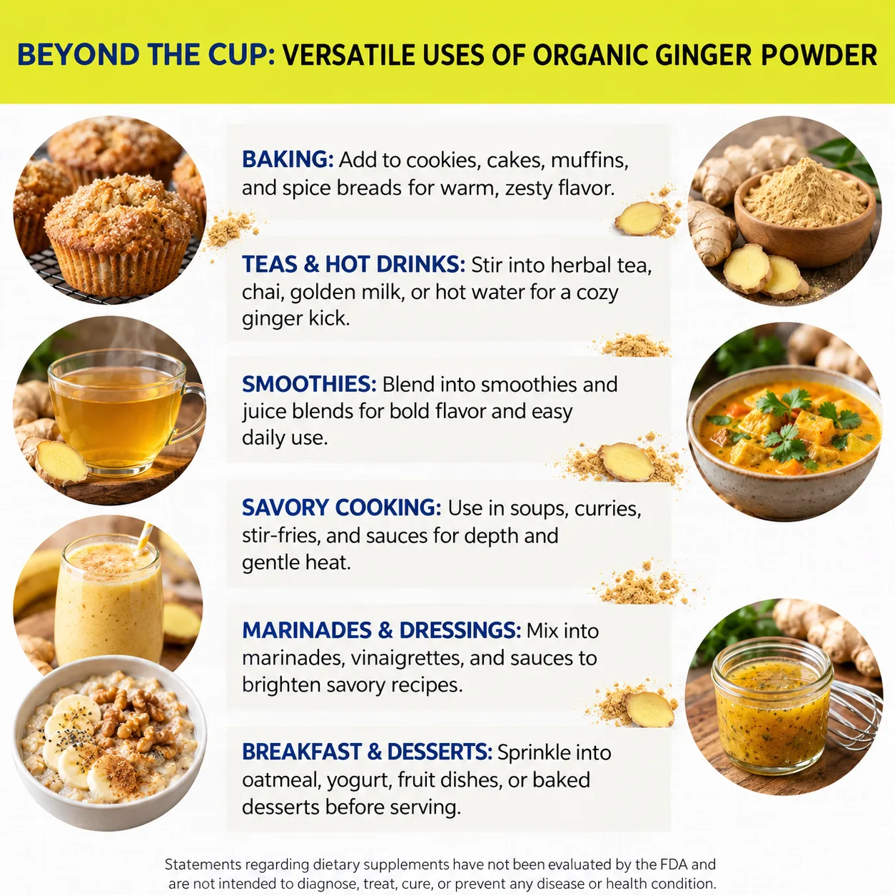 organic ginger powder versatile uses