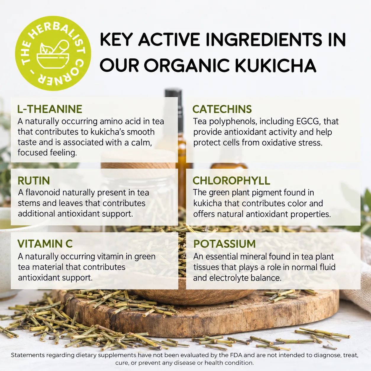 organic kukicha tea key ingredients