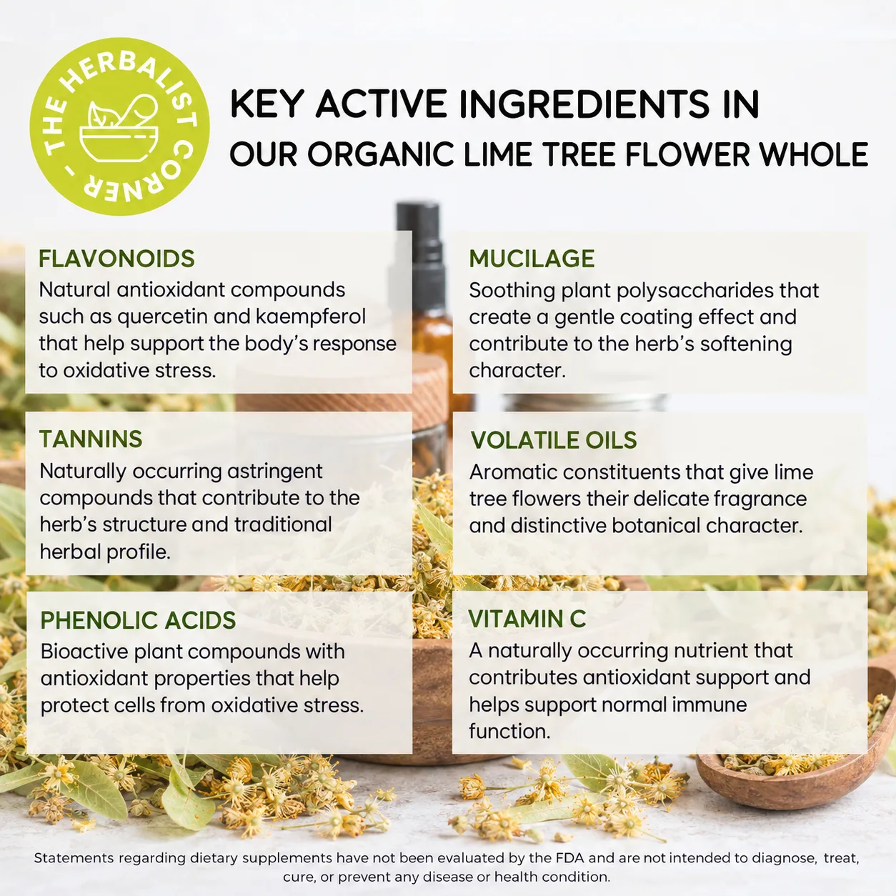 organic lime tree flower key ingredients