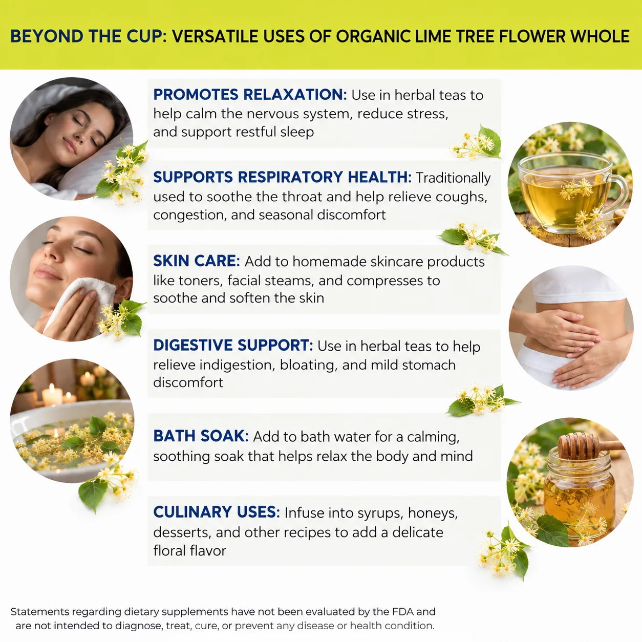 organic lime tree flower versatile uses