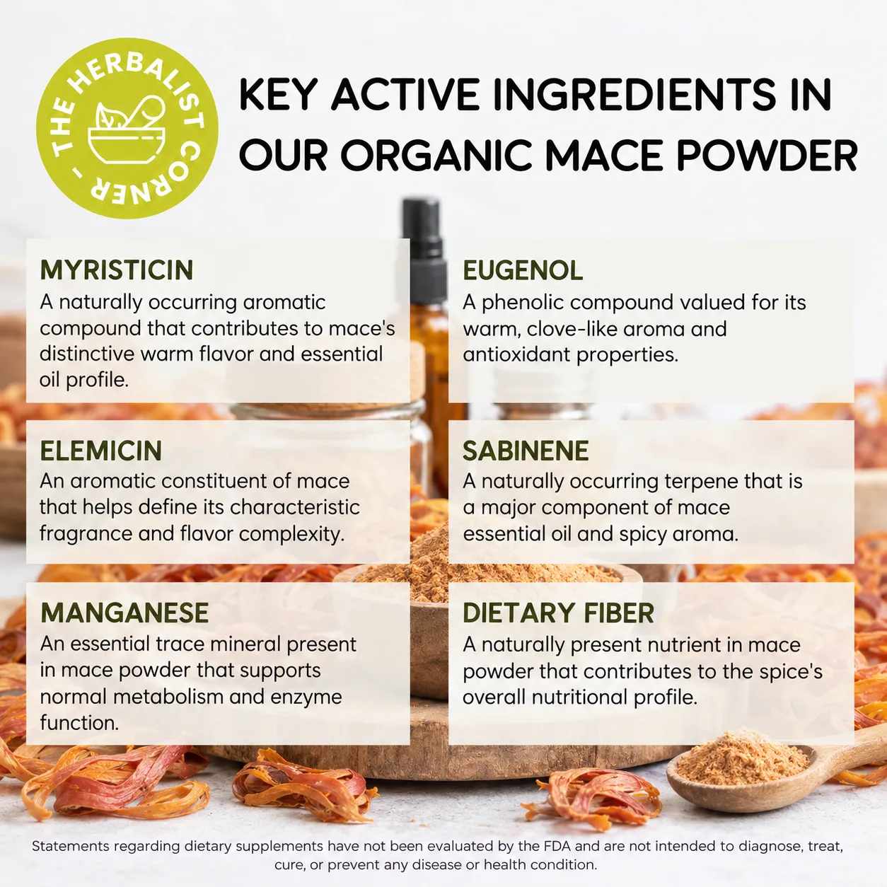 organic mace powder key ingredients