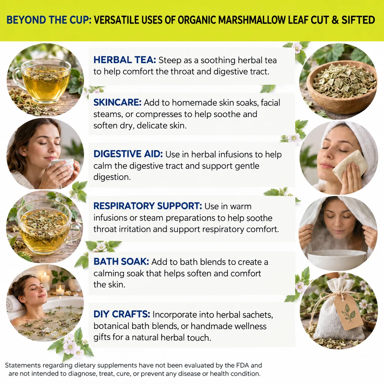 organic marshmallow leaf versatile uses