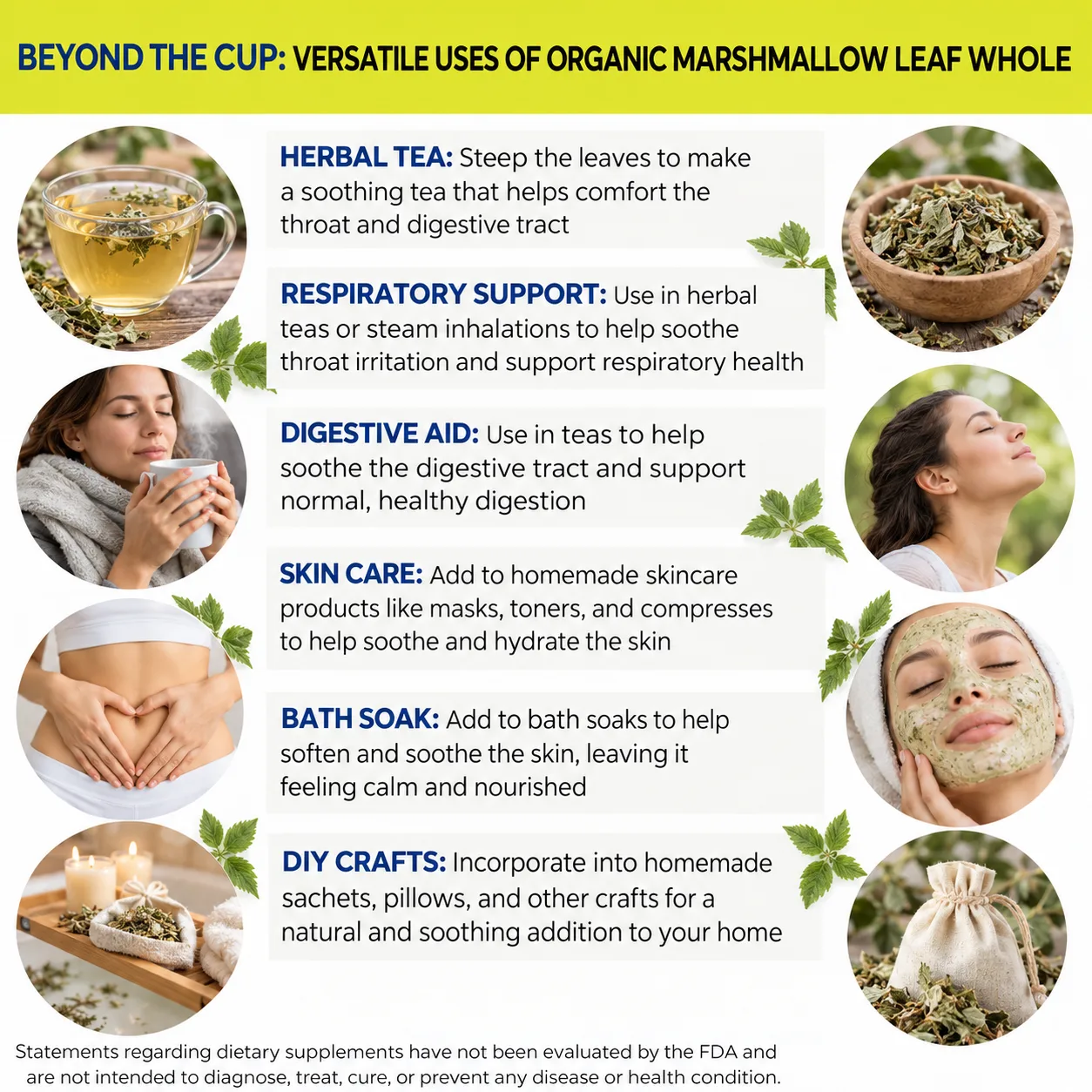 organic marshmallow leaf whole versatile uses