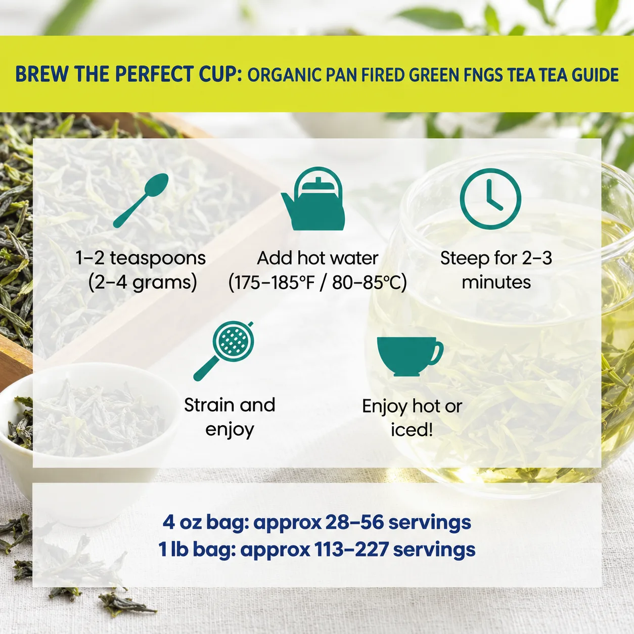 how to brew Pan fired Green FNGS tea