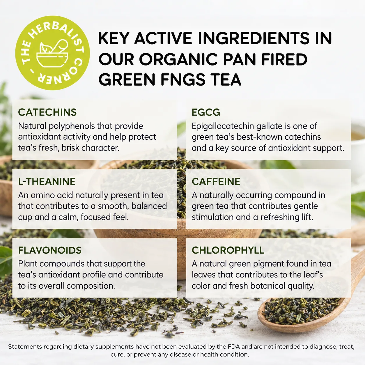 organic pan fired green fngs tea key ingredients