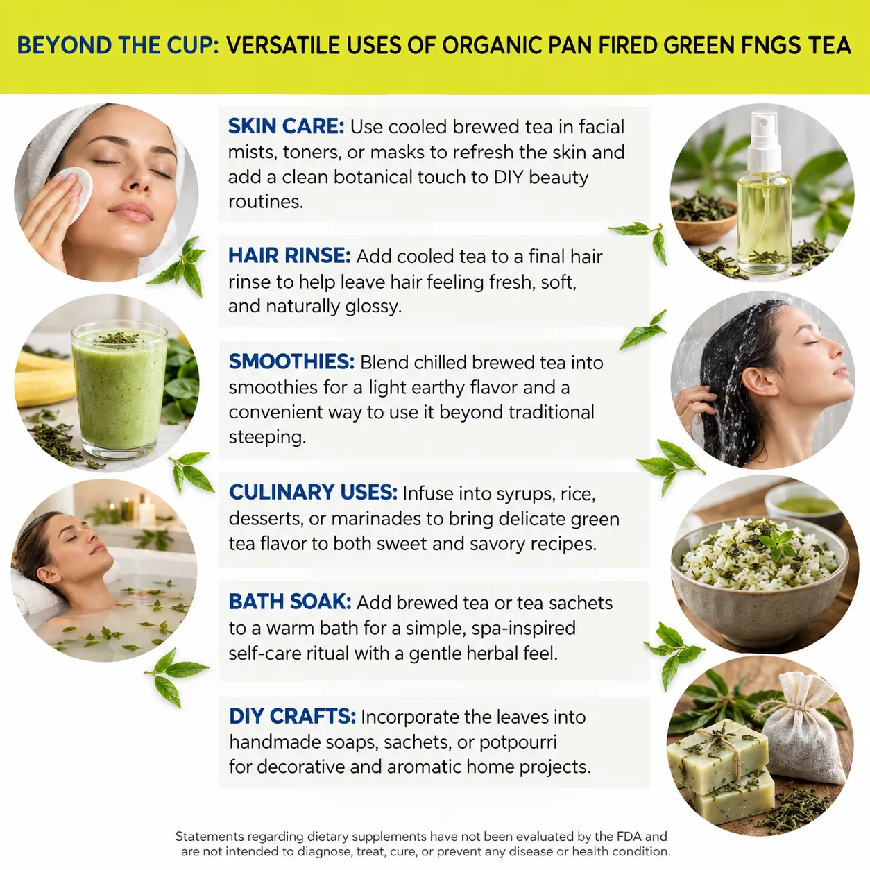 organic pan fired green fngs tea versatile uses