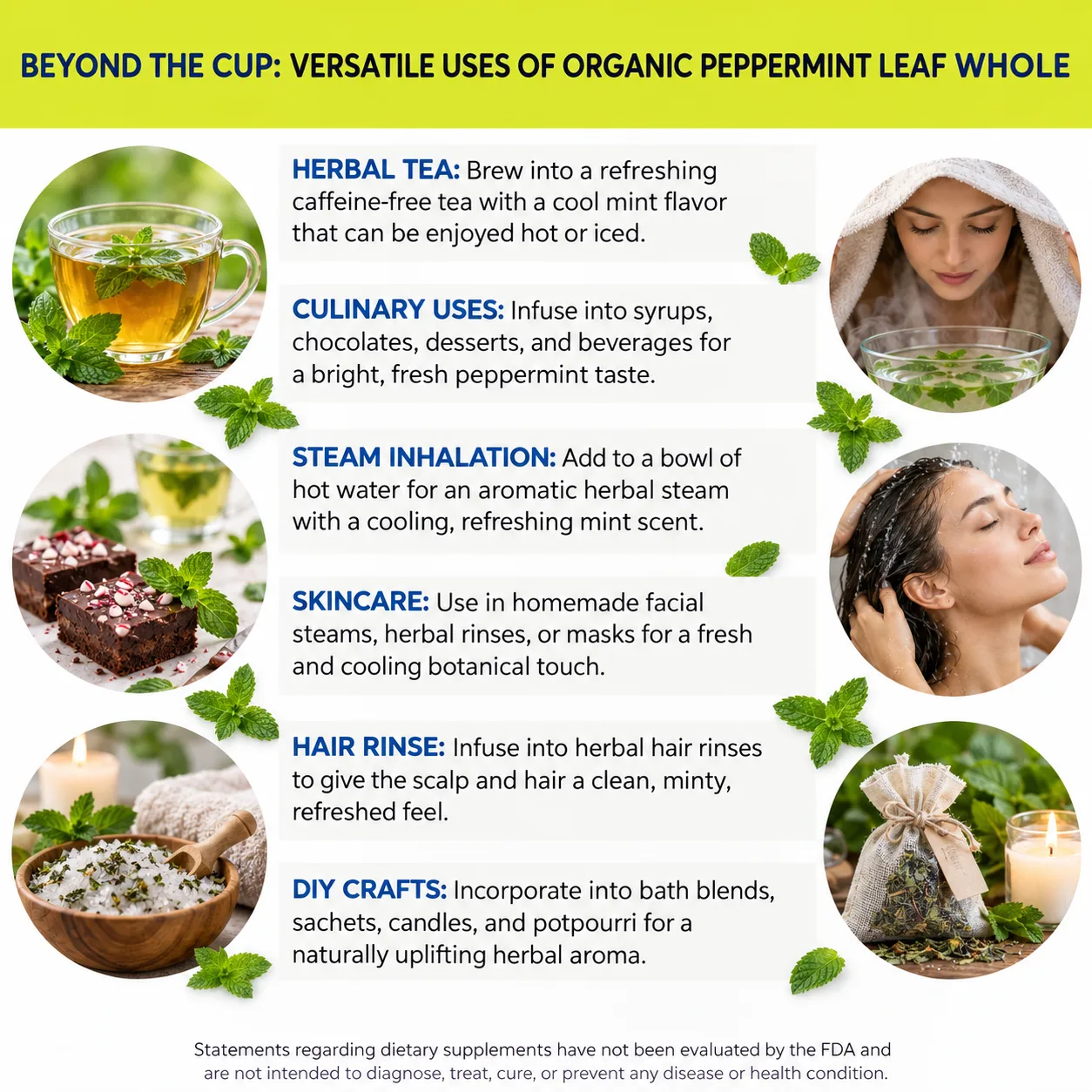 organic peppermint leaf whole versatile uses