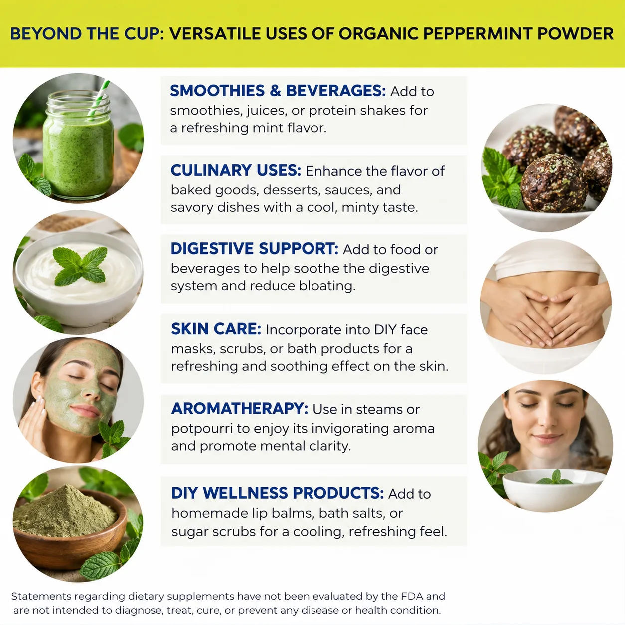 organic peppermint powder versatile uses