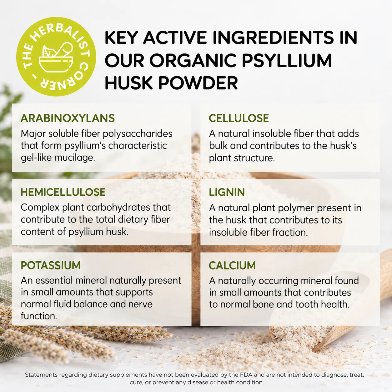 organic psyllium husk powder key ingredients