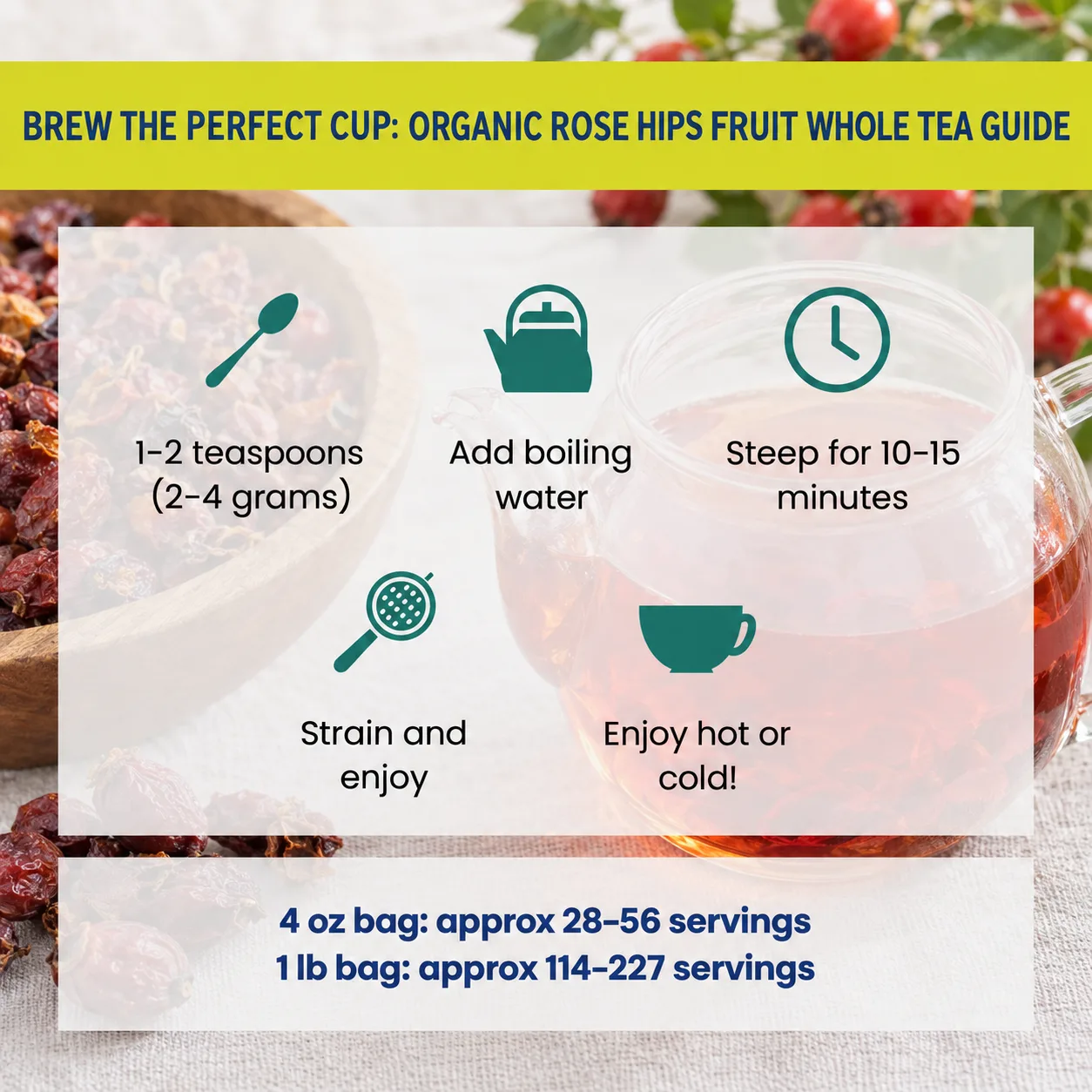 how to brew Rose Hips Fruit Whole tea