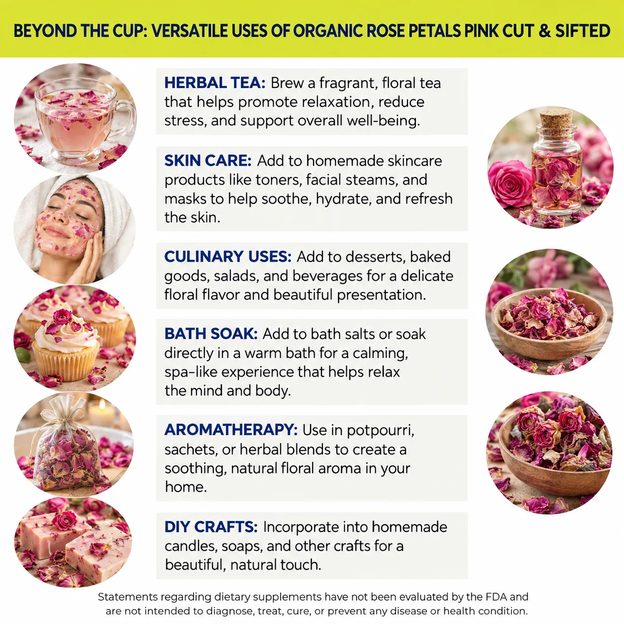 organic rose petals pink versatile uses