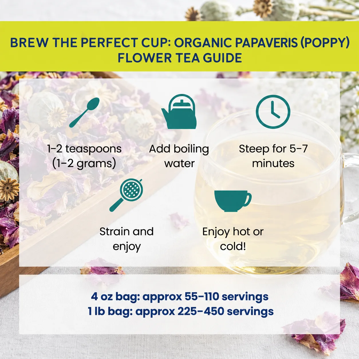 how to brew Poppy Flower tea
