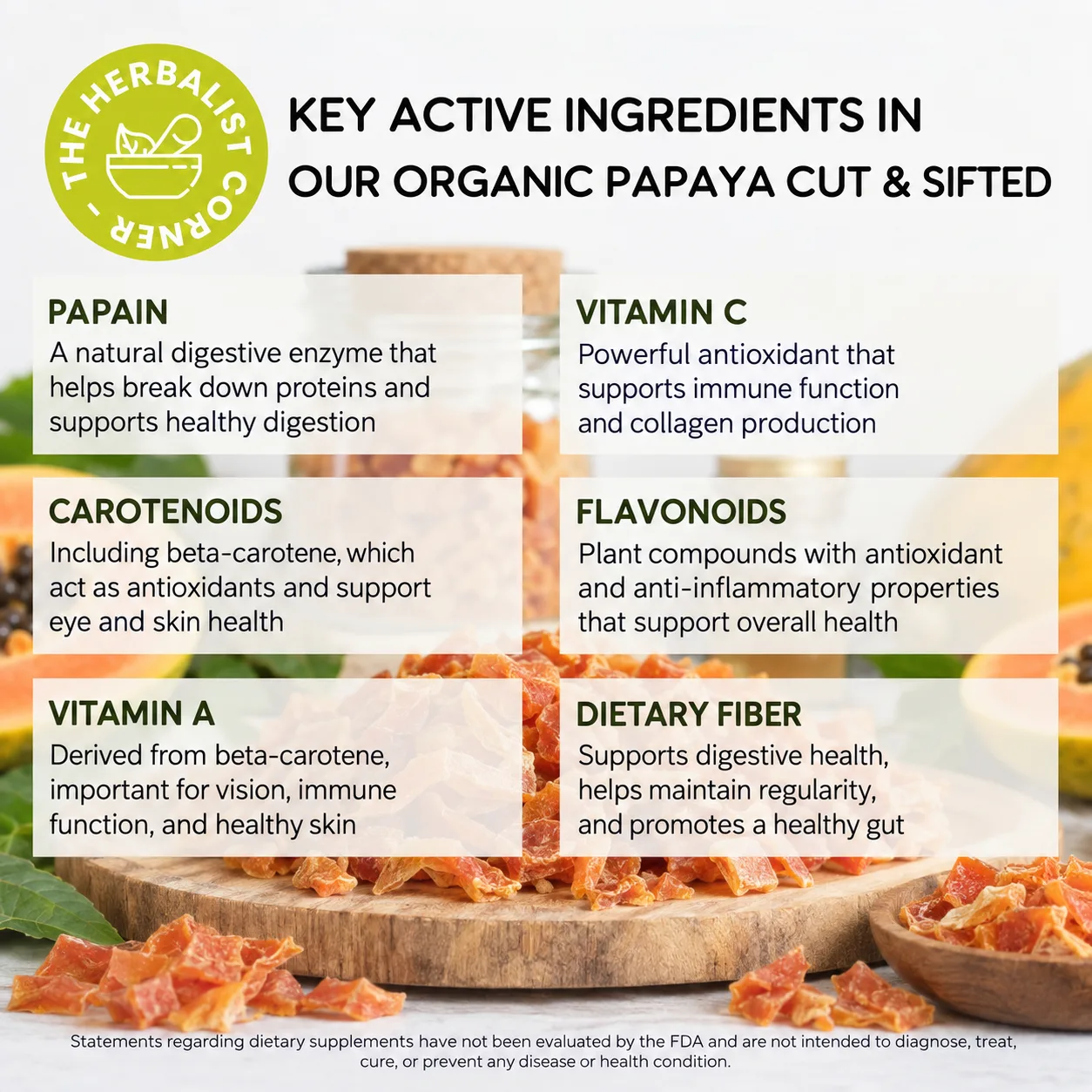 papaya coarse cut key ingredients