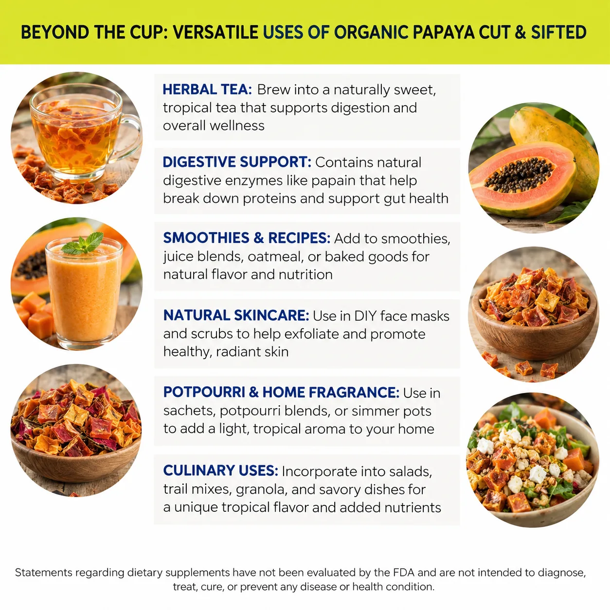 papaya coarse cut versatile uses